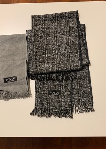 Gri Erkek Atkı - Normal Uzunluk - Görsel 2