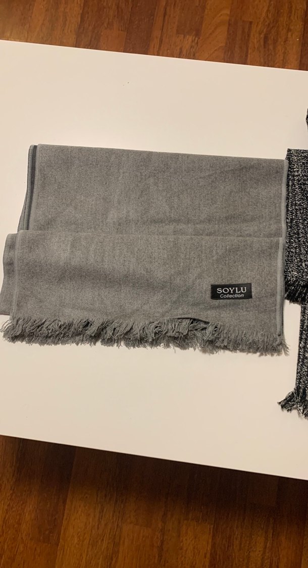 Gri Erkek Atkı - Normal Uzunluk - Görsel 3