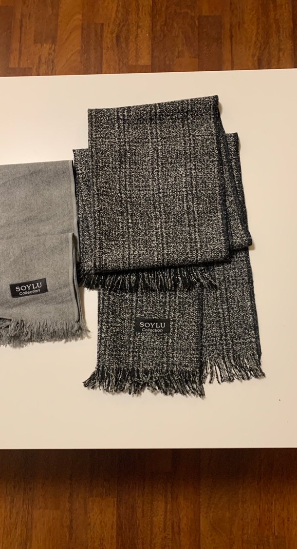 Gri Erkek Atkı - Normal Uzunluk - Görsel 2