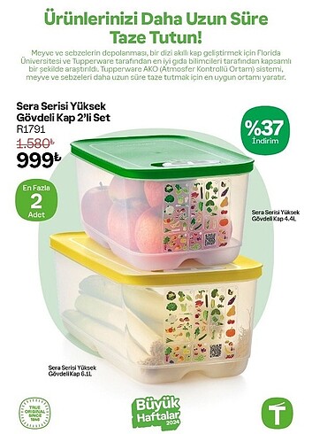 Tupperware sera 6.1 ve 4.4 lt 