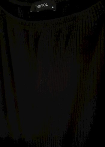 Siyah Uzun Fit Çizgili Triko Elbise - Görsel 2