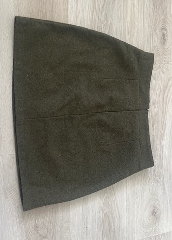 Gri Yün Mini Etek - Görsel 3