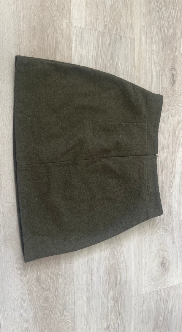 Gri Yün Mini Etek - Görsel 3