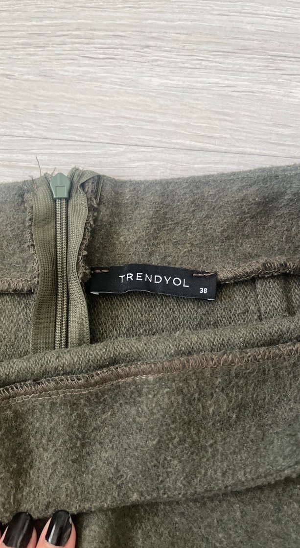 Gri Yün Mini Etek - Görsel 2