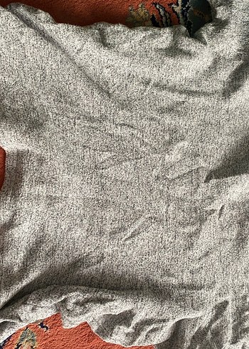 Gri V Yaka Kısa Kollu Keten Bluz - Görsel 7