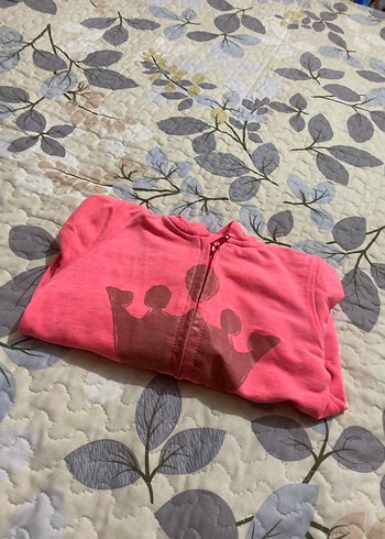 Kız Çocuk Kapüşonlu Pembe Fermuarlı Sweatshirt - Görsel 4