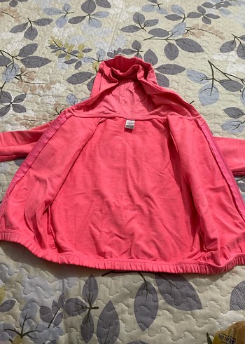 Kız Çocuk Kapüşonlu Pembe Fermuarlı Sweatshirt - Görsel 3