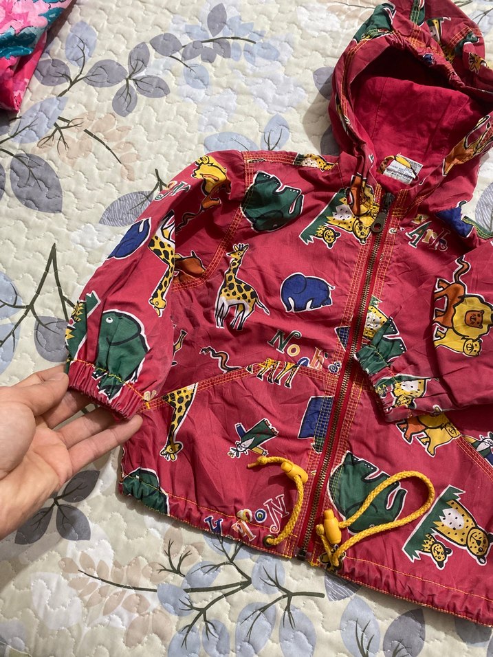 Kapüşonlu Renkli Desenli Erkek Çocuk Yağmurluk - Görsel 2