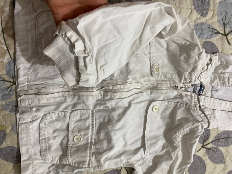 Kız Çocuk Kapüşonlu Beyaz Pamuk Ceket - Görsel 5