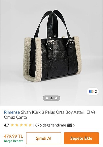 Rimense peluş çanta