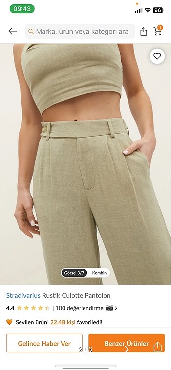 Stradivarius STRADIVARIUS KETEN PANTOLON