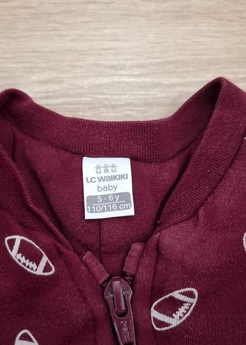 5 Yaş Beden Lc Waikiki Fermuarlı Bordo Erkek Çocuk Polar Tulum