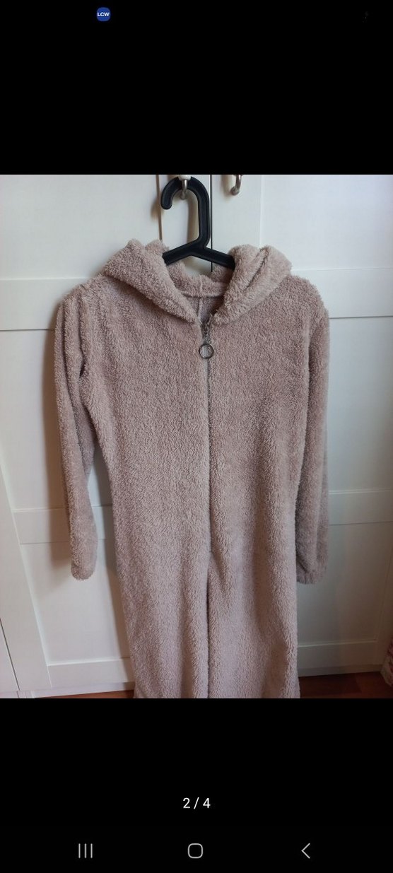 Bej Kadın Kapüşonlu Uzun Kollu Tulum - Görsel 2