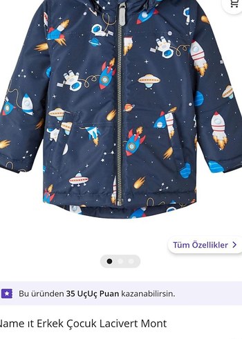 Erkek Çocuk Kapüşonlu Baskılı Fermuarlı Mont - Görsel 2