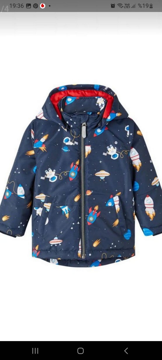 Erkek Çocuk Kapüşonlu Baskılı Fermuarlı Mont - Görsel 3