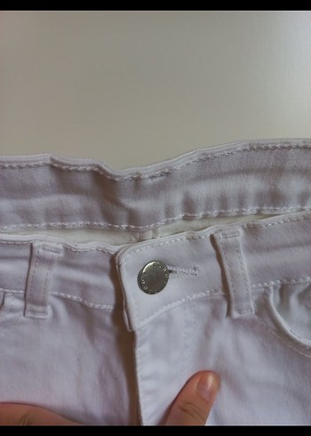 Beyaz İşlemeli Payetli Kadın Pantolon - Görsel 5