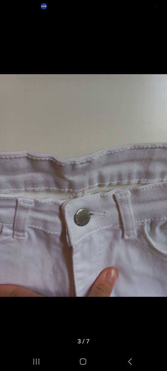 Beyaz İşlemeli Payetli Kadın Pantolon - Görsel 5