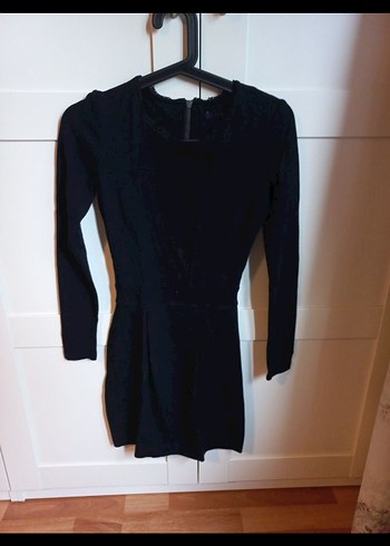 Dantelli Siyah Gotik Midi Elbise - Görsel 2