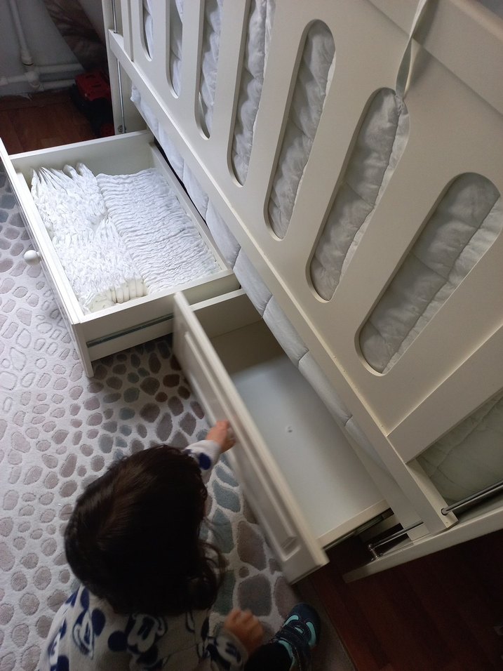 Beyaz Bebek Karyola ve Yatak - Görsel 2