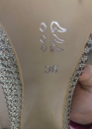 Bej Simli Platform Topuklu Kadın Abiye Ayakkabı - Görsel 3