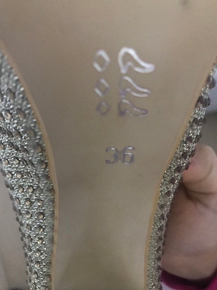 Bej Simli Platform Topuklu Kadın Abiye Ayakkabı - Görsel 3