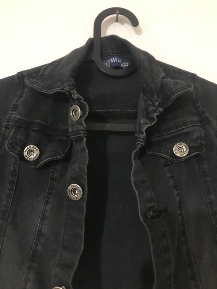 Siyah Düğmeli Denim Ceket - Görsel 3