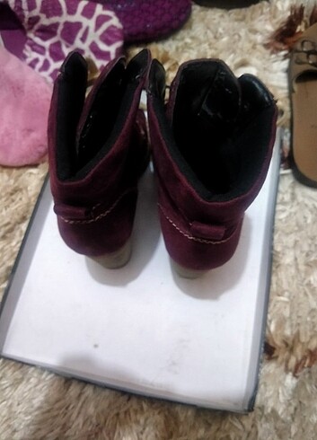 37 Beden bordo Renk Topuklu Bot