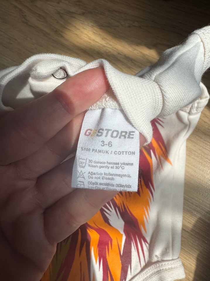 Gs store Kolsuz Aslan Baskılı Bebek Body3-6 ay - Görsel 2