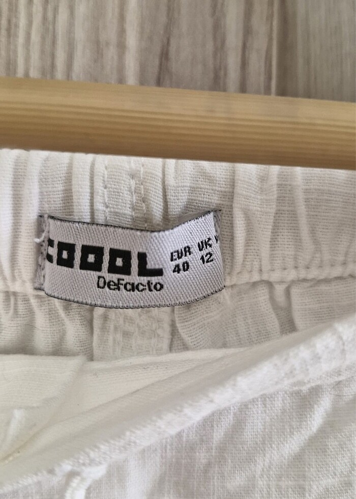 Defacto Beyaz Gabardin Pantolon - Görsel 5