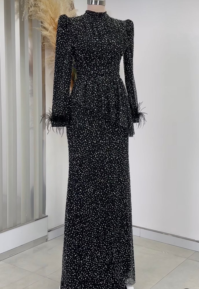 Siyah taşlı abiye - Görsel 2