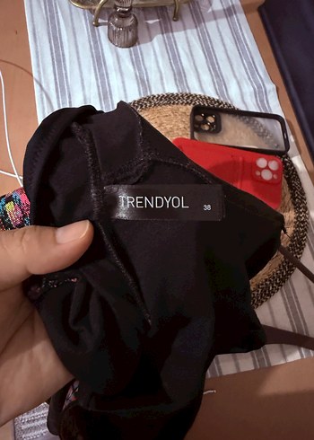 Nakışlı Siyah Bohem Uzun Mayo - Görsel 4