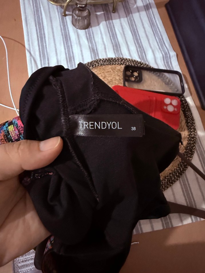 Nakışlı Siyah Bohem Uzun Mayo - Görsel 4