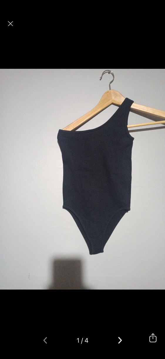 Zara Tek Omuzlu Siyah Kadın Mayo - Görsel 2