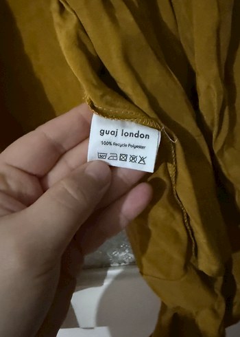 Kadın balon kol hardal sarısı gömle - Görsel 7