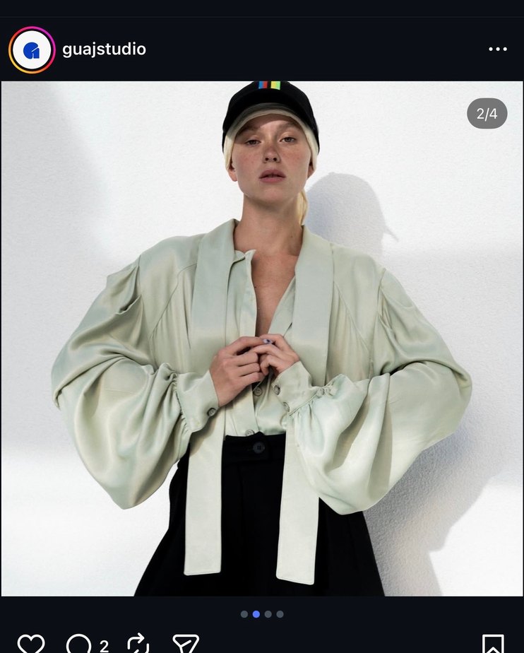 Kadın balon kol hardal sarısı gömle - Görsel 2