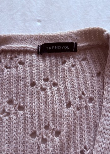 Bej V Yaka Örgü Hırka - Görsel 2