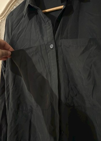 Zara Siyah Uzun Kollu uzun tunik gömlek  Gömlek - Görsel 3