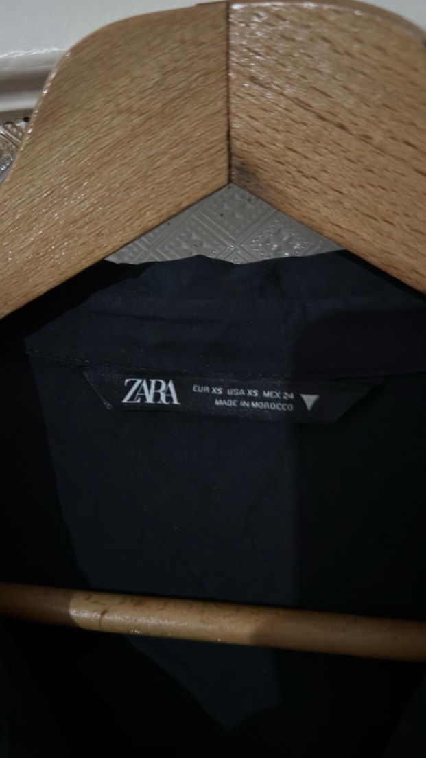 Zara Siyah Uzun Kollu uzun tunik gömlek  Gömlek - Görsel 4