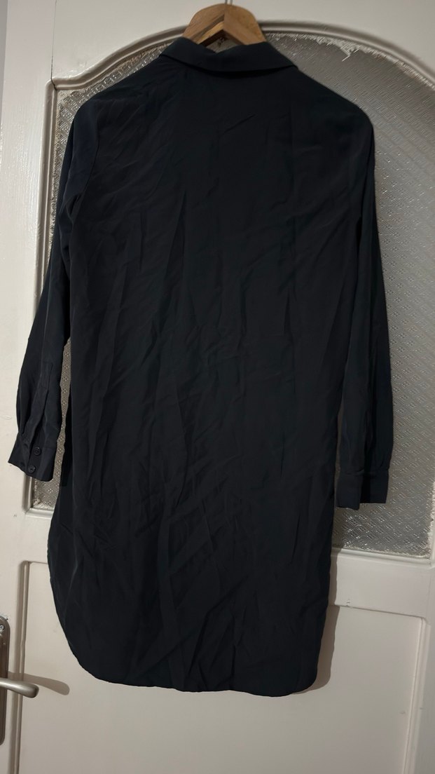 Zara Siyah Uzun Kollu uzun tunik gömlek  Gömlek - Görsel 2