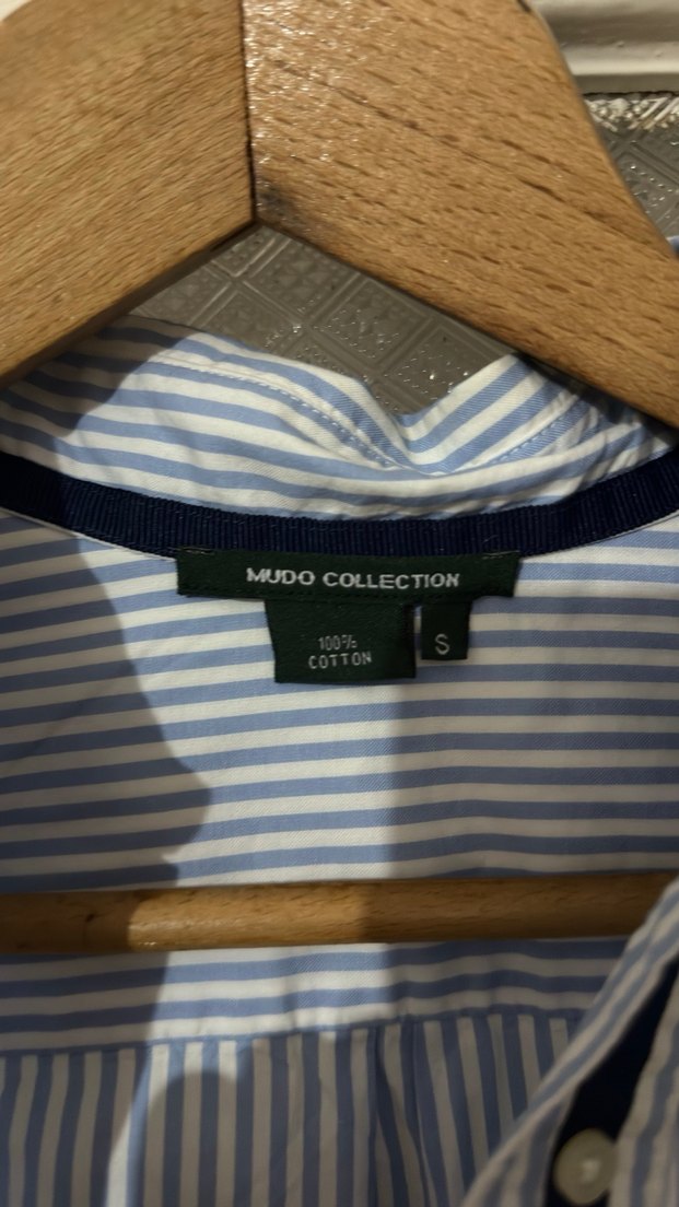 Mavi Çizgili Uzun Kollu Kadın tunik  Gömlek - Görsel 3