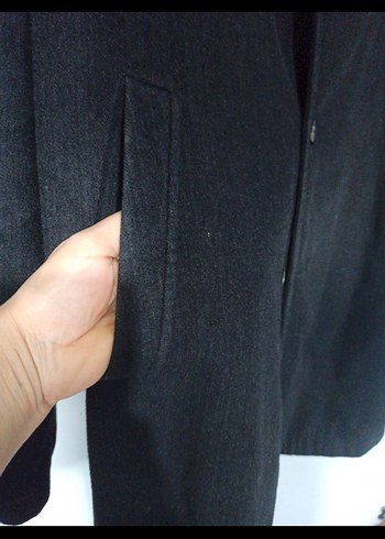 Düğmeli Siyah Erkek Kaban - Görsel 3