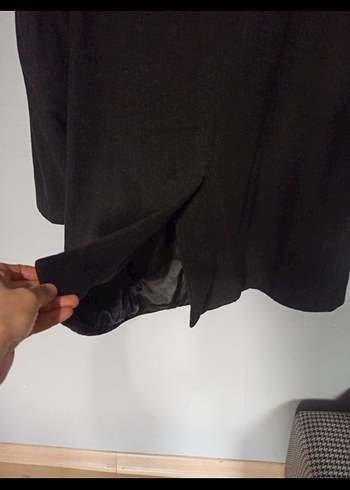 Düğmeli Siyah Erkek Kaban - Görsel 5