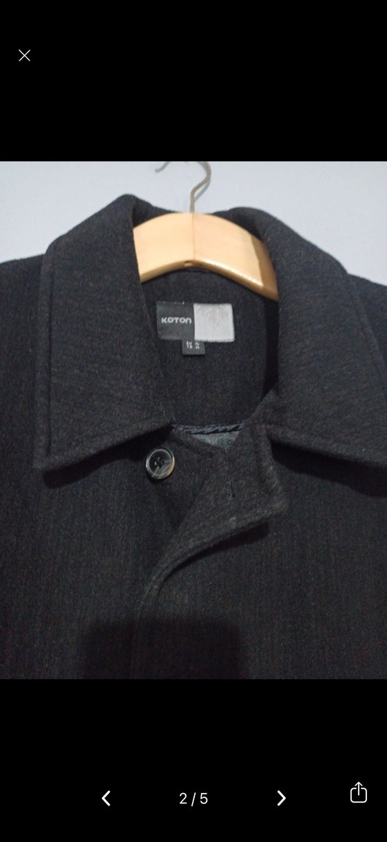 Düğmeli Siyah Erkek Kaban - Görsel 2