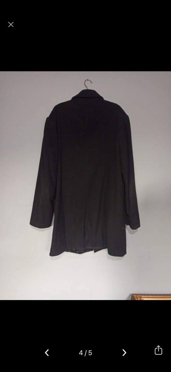 Düğmeli Siyah Erkek Kaban - Görsel 4