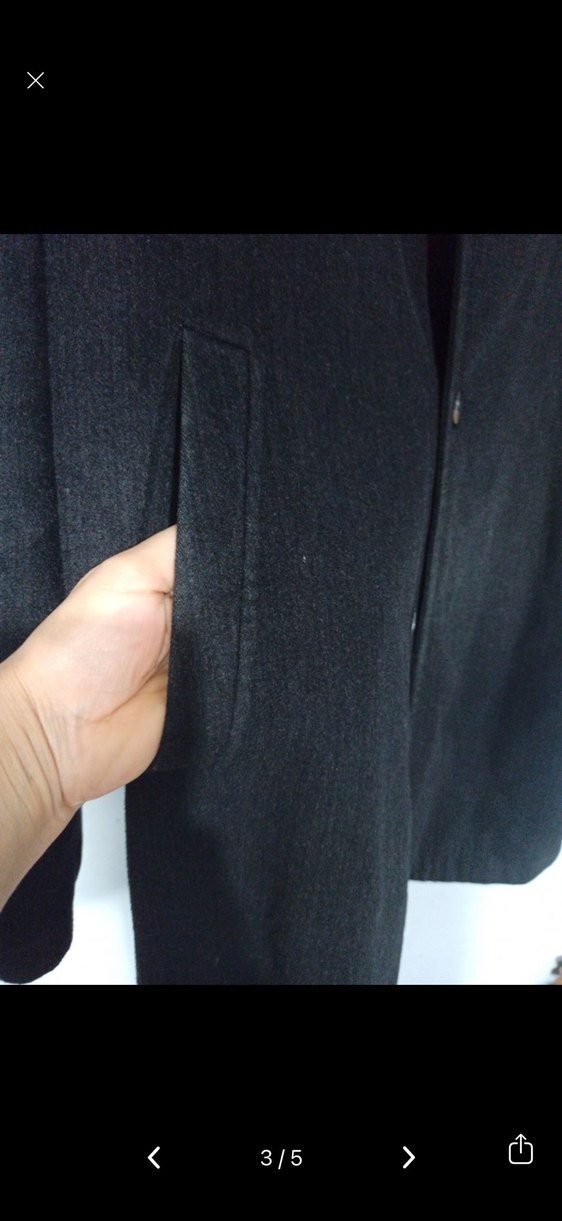 Düğmeli Siyah Erkek Kaban - Görsel 3