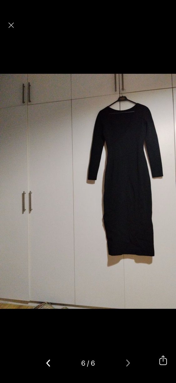 Rawe marka Siyah Uzun Kollu Uzun Elbise - Görsel 5