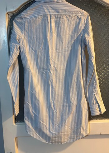 Mavi çizgili Uzun Kollu Kadın Gömlek - Görsel 2