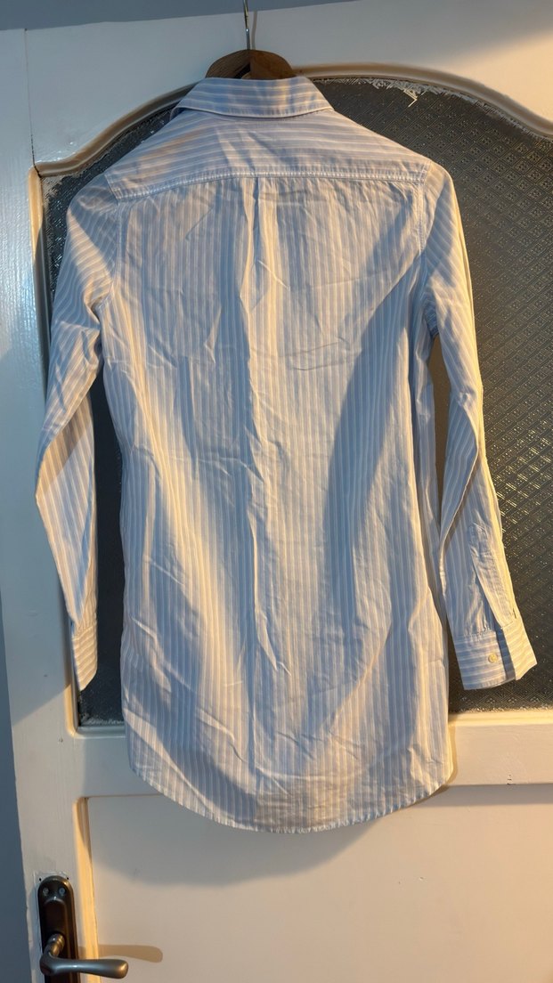 Mavi çizgili Uzun Kollu Kadın Gömlek - Görsel 2