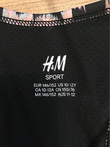 11-12 Yaş Beden H&M çocuk spor kıyafeti