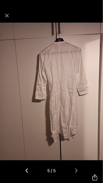 Massimo Dutti White & wood ventilo marka pamuklu elbise